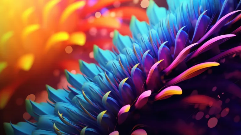 Revel in the vibrant beauty of a colorful floral bloom depicted in this AI-generated 4K wallpaper. Perfect for high-resolution displays, it showcases the richness and vibrancy of blooming flowers in a captivating visual composition.