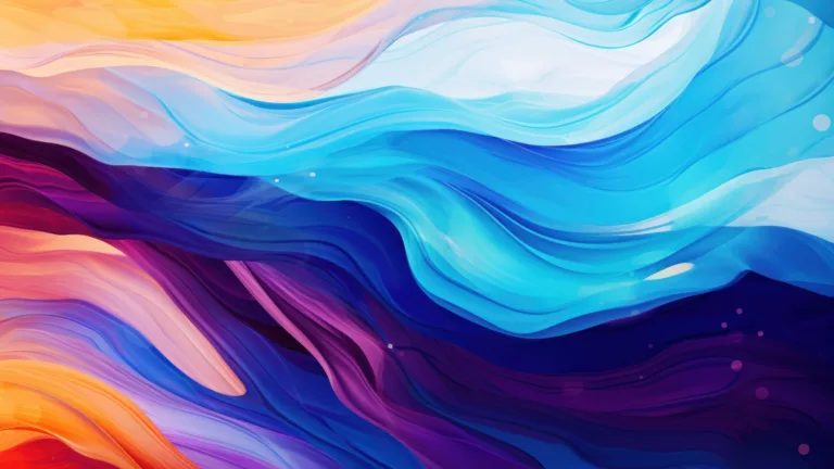 A high-resolution 4K wallpaper created through AI, displaying a vibrant and colorful abstract wave splash illustration. Perfect for adorning your desktop or mobile background with modern digital art.