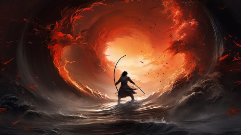 Immerse yourself in the spirit of ancient Japan with this striking 4K wallpaper featuring an AI-generated depiction of a Japanese samurai warrior. Perfect for display in high-resolution, capturing the essence of traditional Japanese culture and history.