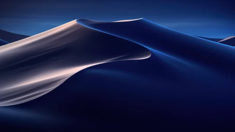 Explore the mystique of a nocturnal desert with this AI-generated 4K wallpaper showcasing sand dunes under the night sky. Ideal for high-resolution displays, it captures the serene beauty of the desert after dark.