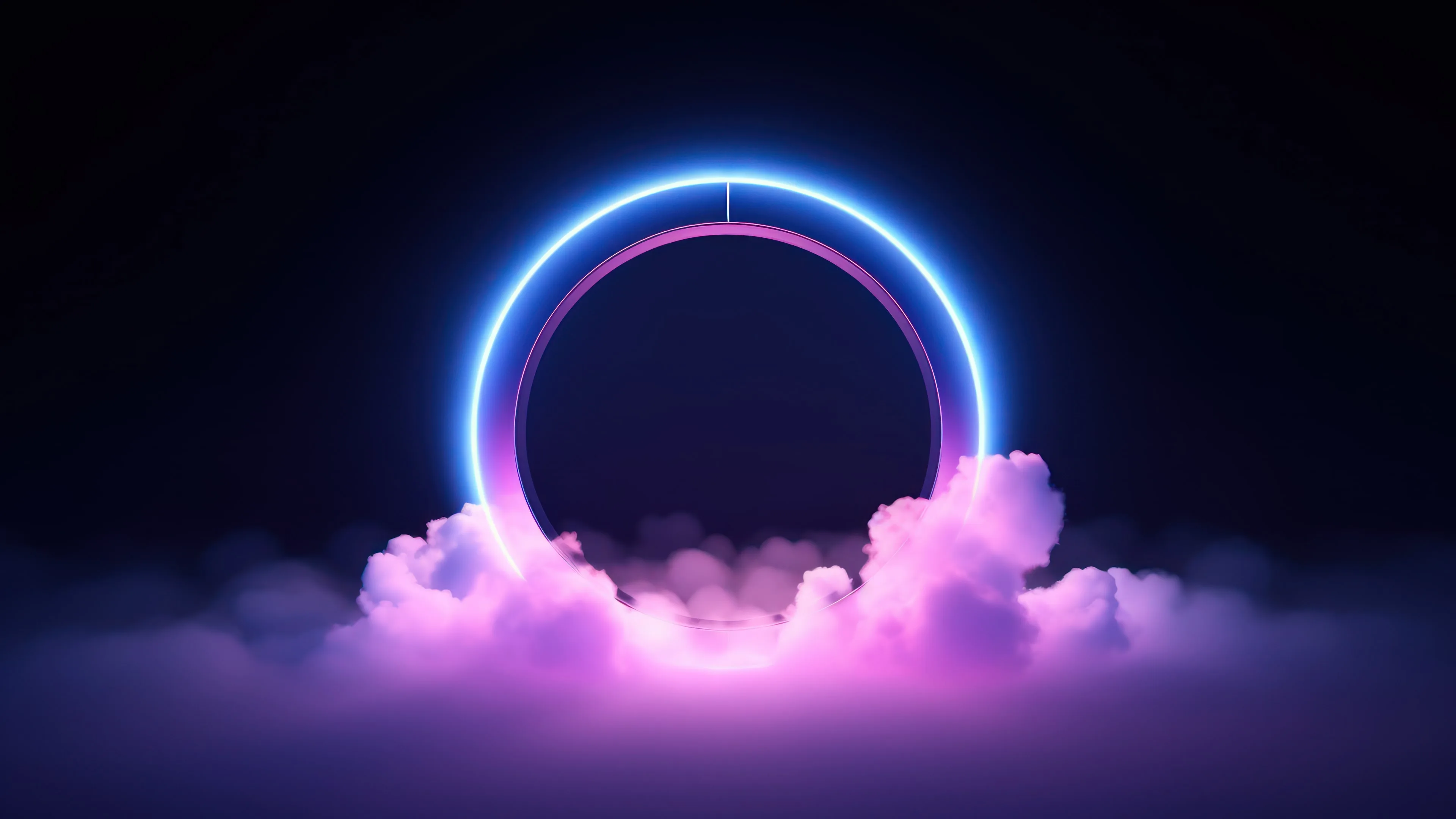 An ethereal 4K wallpaper featuring abstract clouds illuminated by vibrant neon lights, crafted through AI generation. The interplay of neon hues against the backdrop of the clouds creates a visually captivating and futuristic ambiance.