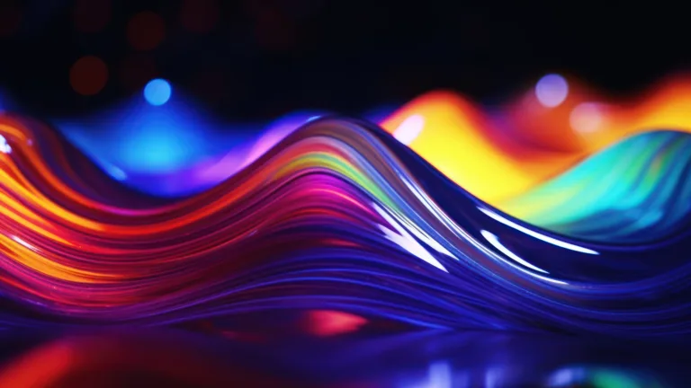 Immerse yourself in a dynamic display of abstract colors and glowing elements in this AI-generated 4K wallpaper. Perfect for high-resolution displays, it presents a visually captivating and vibrant digital art composition.