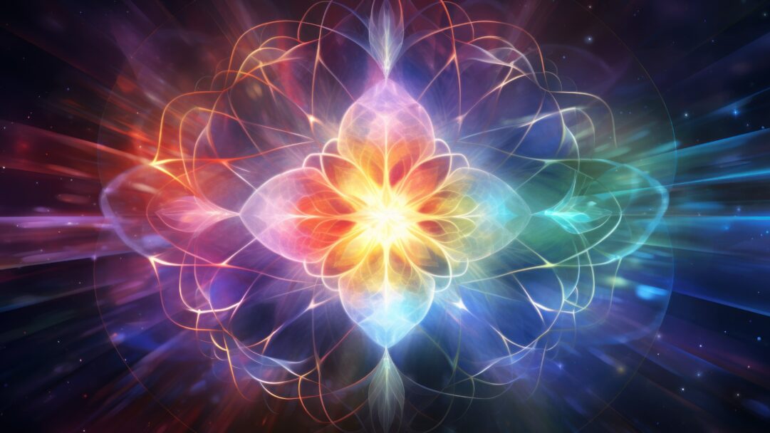 A vibrant 4K wallpaper showcasing an AI-generated shining heart adorned with a spectrum of colors, emanating a radiant glow against a dark backdrop. This captivating artwork evokes a sense of warmth and positivity, ideal for adorning your desktop or mobile screen.