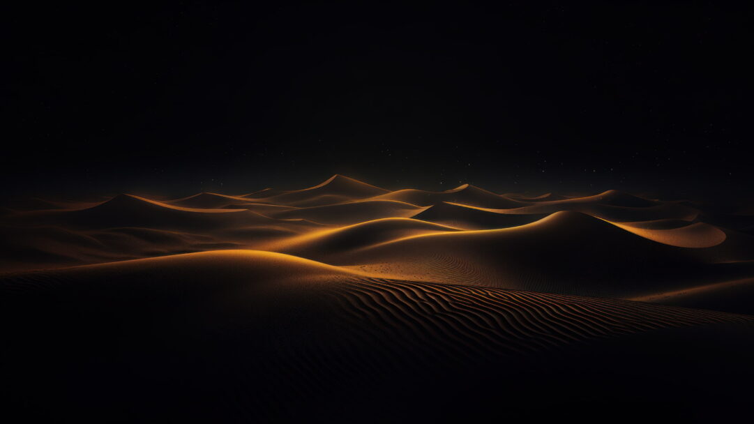 Immerse yourself in the vastness of a deep yellow desert through this AI-generated 4K wallpaper. Perfect for high-resolution displays, it showcases the captivating expanse and hue of a desert landscape.