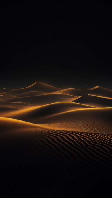 Immerse yourself in the vastness of a deep yellow desert through this AI-generated 4K wallpaper. Perfect for high-resolution displays, it showcases the captivating expanse and hue of a desert landscape.