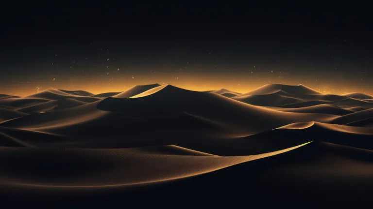Immerse yourself in a striking desert landscape with this AI-generated 4K wallpaper showcasing deep yellow sands. Ideal for high-resolution displays, it captures the captivating essence of a vast and golden desert scenery.