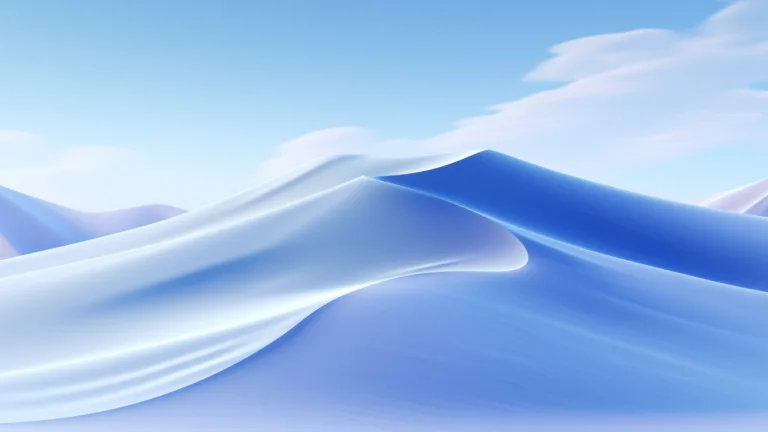 A mesmerizing 4K wallpaper unveils a pastel blue desert landscape, artfully crafted by AI. The soft hues create a tranquil atmosphere, with subtle details that evoke a sense of serenity. Ideal for adorning your desktop or mobile screen with this captivating and artistic piece of digital landscape art.