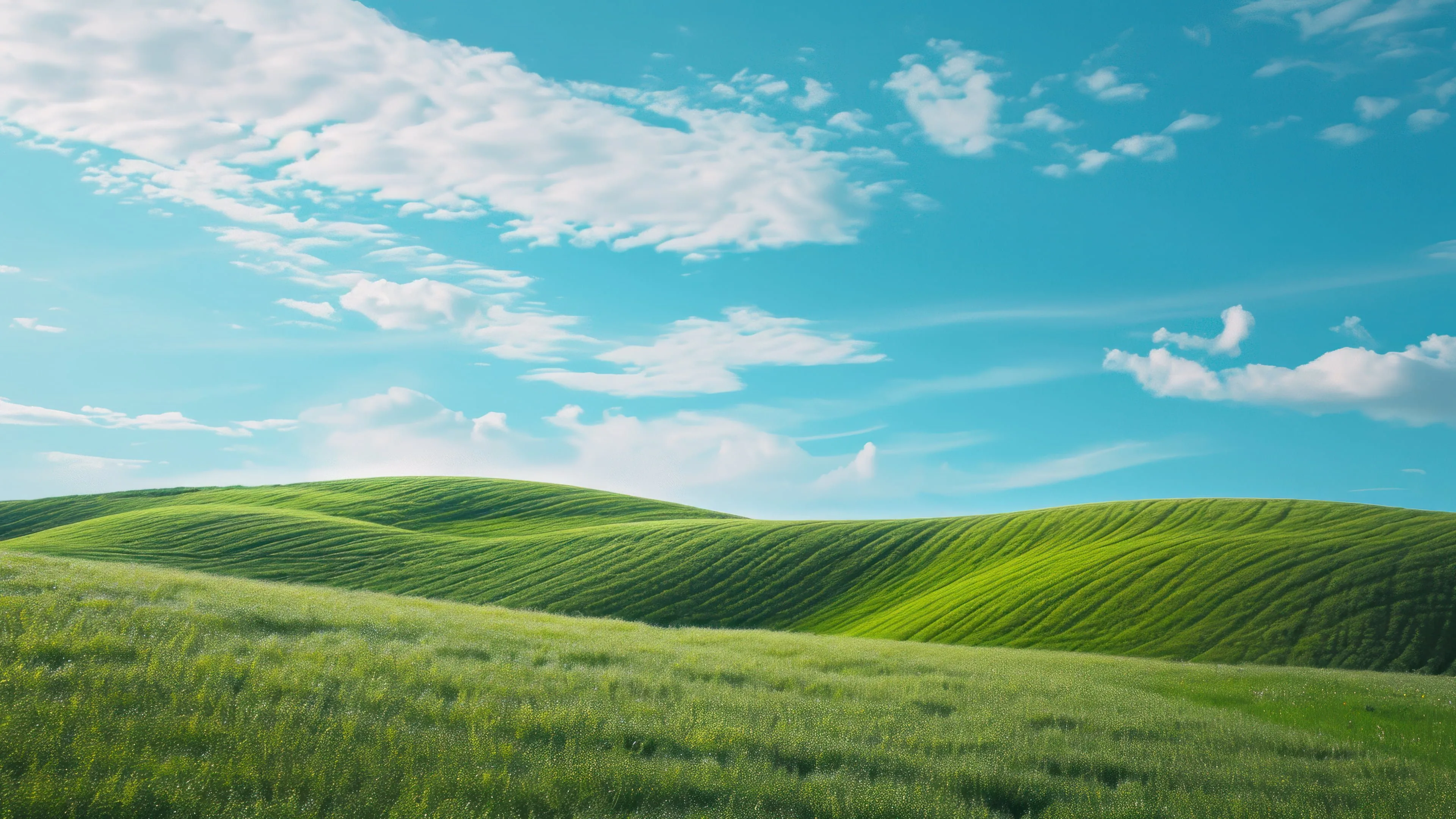 A nostalgic 4K wallpaper reminiscent of the iconic Windows XP era, beautifully reimagined through AI generation. The digital artwork captures the essence of vintage computing with a modern twist, making it a classic yet contemporary choice for your desktop background.