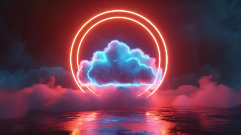 Immerse yourself in a mesmerizing display with this AI-generated 4K wallpaper featuring an abstract cloud illuminated by orange neon lights. Perfect for high-resolution displays, it offers a dynamic and vibrant digital art composition, creating a unique and atmospheric visual experience for your screen.