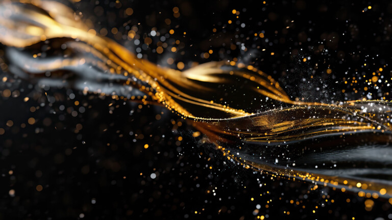 A mesmerizing 4K wallpaper featuring abstract golden swirls, gracefully generated by AI, providing a vibrant and elegant visual experience.