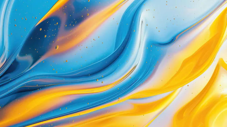 A mesmerizing 4K wallpaper showcases abstract golden waves created through AI generation, forming a dynamic and fluid masterpiece. The high-resolution artwork boasts a modern aesthetic, making it an ideal choice for your desktop or mobile background.