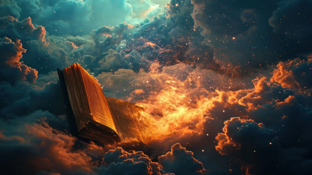 Embark on a journey of imagination with this AI-generated 4K wallpaper featuring a mystical book of wonders suspended above the clouds. Perfect for high-resolution displays, the digital art composition creates a fantastical atmosphere, inviting you to explore the boundless realms of creativity and dreams.