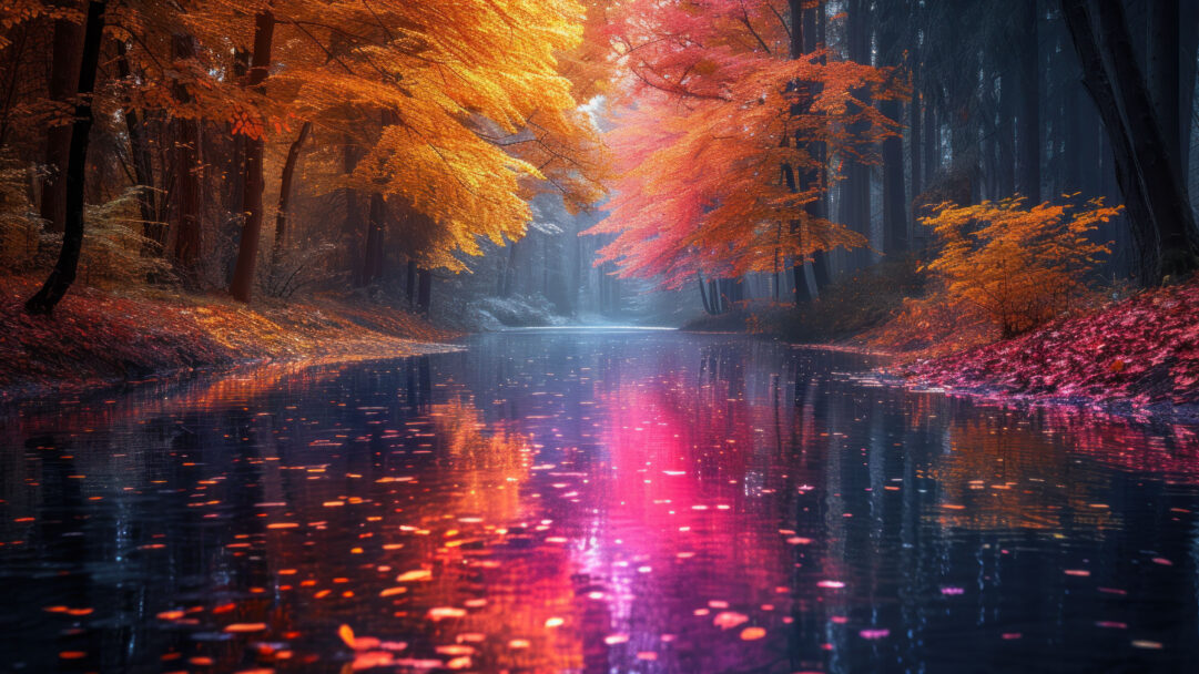 Immerse yourself in a radiant display with this AI-generated 4K wallpaper showcasing a glowing and colorful river. Perfect for high-resolution displays, it offers a dynamic and vibrant digital art composition, creating a visually captivating experience that brings a touch of magic to your screen.