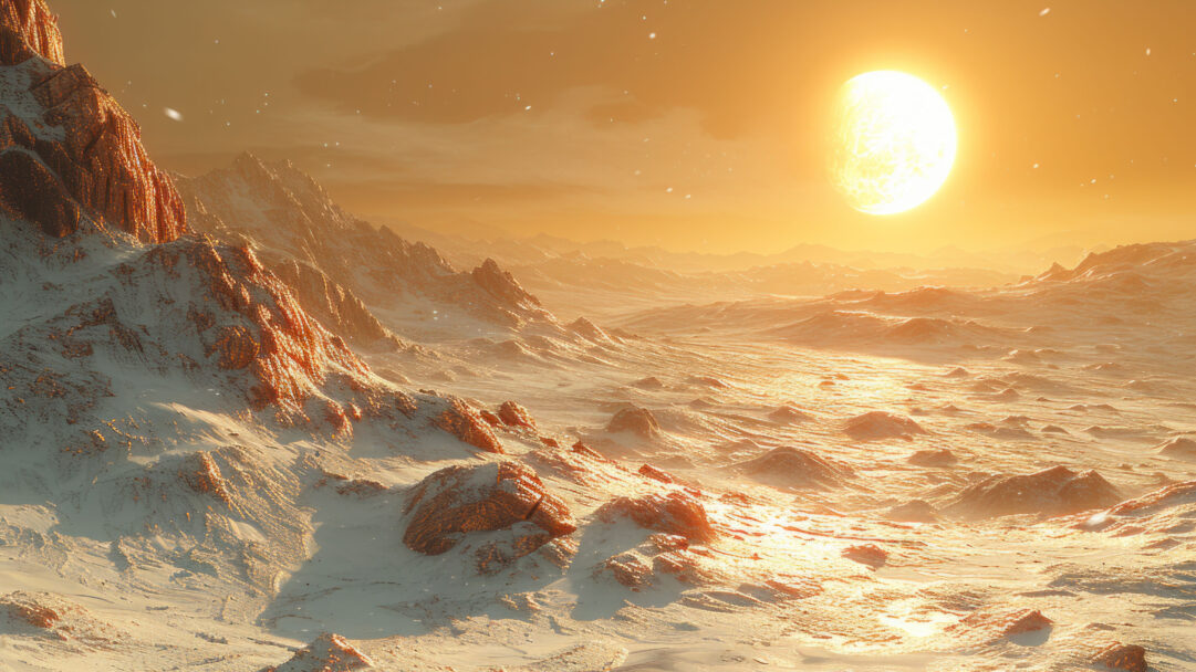 Immerse yourself in the extraordinary with this AI-generated 4K wallpaper featuring a hyper-realistic alien landscape. Perfect for high-resolution displays, the digital art composition creates a futuristic and visually captivating atmosphere, inviting you to explore the wonders of an alien world on your screen.