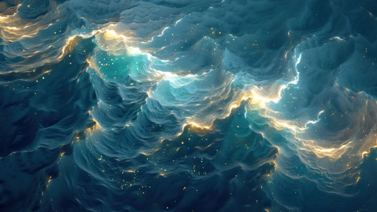 A mesmerizing 4K wallpaper unfolds, featuring AI-generated oceanic lights illuminating the depths of a sea. Vibrant colors dance across the underwater canvas, creating a captivating and artistic display suitable for both desktop and mobile wallpapers.
