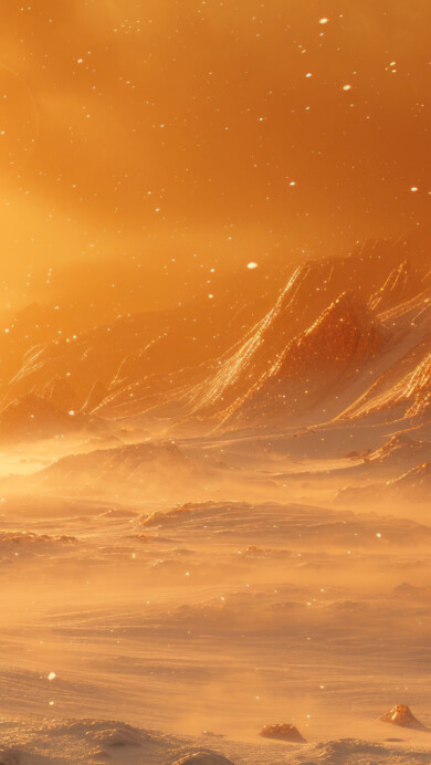 Immerse yourself in the surreal beauty of this AI-generated 4K wallpaper featuring an orange alien landscape. Perfect for high-resolution displays, the digital art composition creates a futuristic and visually captivating atmosphere, transporting you to an extraordinary world on your screen.