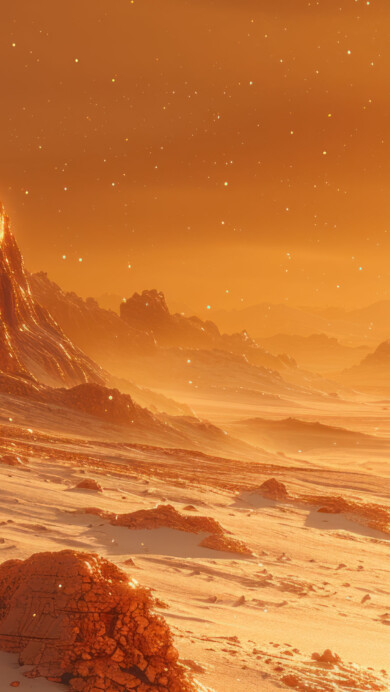 Transport yourself to an otherworldly realm with this AI-generated 4K wallpaper showcasing an orange alien scenery. Perfect for high-resolution displays, the digital art composition creates a futuristic and visually captivating atmosphere, inviting you to explore the unknown on your screen.