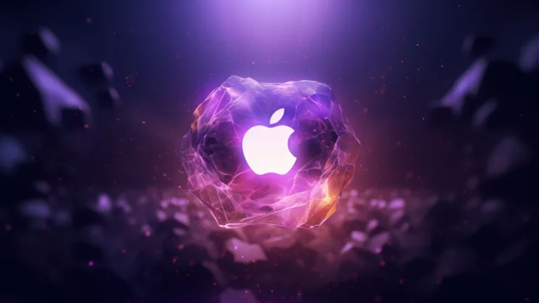 Immerse yourself in the fusion of elegance and technology with this AI-generated 4K wallpaper featuring a creative interpretation of the Apple logo in a stunning purple glass design. Although not a direct representation, the digital art composition adds a touch of sophistication and innovation to your high-resolution displays.