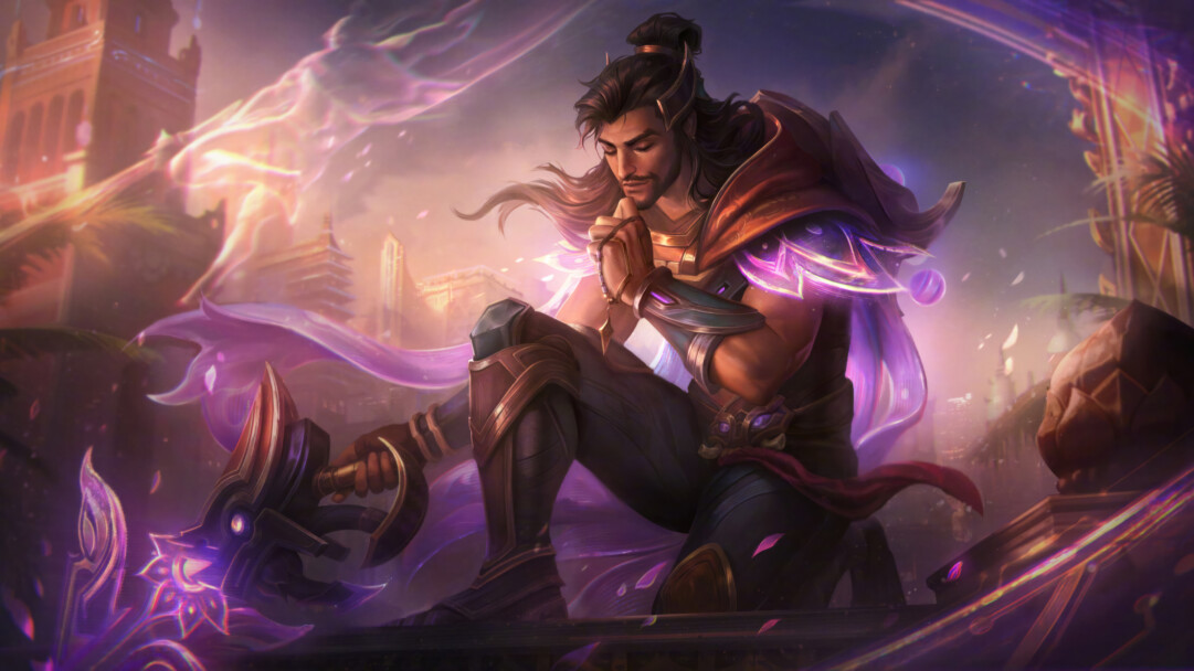 A mesmerizing 4K wallpaper presenting the Three Honors Akshan skin in League of Legends. Akshan, the daring marksman, showcases his heroic demeanor amidst a vibrant display of mystical colors, embodying the essence of valor and threefold honor.
