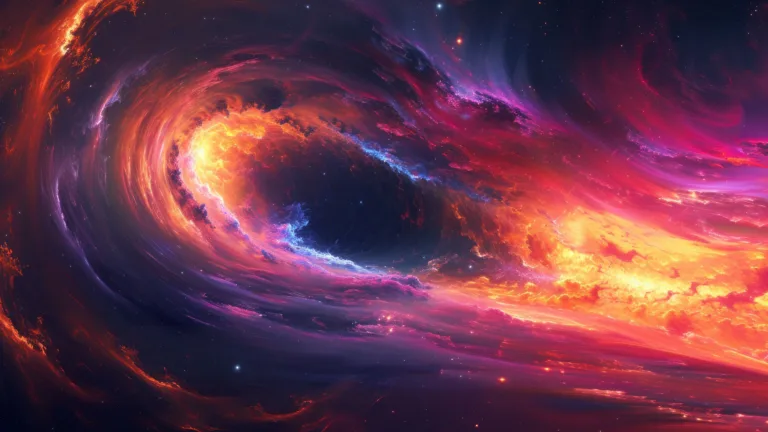 Immerse yourself in the dynamic beauty of the cosmos with this AI-generated 4K wallpaper featuring a vibrant flow in space. Perfect for high-resolution displays, the digital art composition captures the energetic and celestial essence, creating a visually captivating experience that transports you to the wonders of the universe.