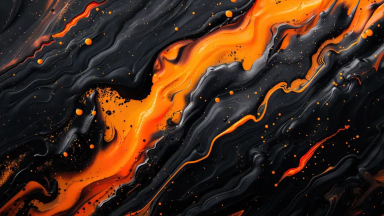 A mesmerizing 4K wallpaper featuring AI-generated abstract orange and black swirls that dance across the canvas, creating a vibrant and captivating visual spectacle. The intricate patterns and high-resolution details make this artwork perfect for both desktop and mobile backgrounds, adding a touch of artistic flair to your digital space.