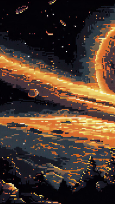 A mesmerizing 4K PC wallpaper capturing the awe-inspiring scene of an astronaut gazing at a fiery planet in the vastness of space.