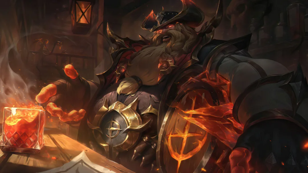 A mesmerizing 4K wallpaper featuring the High Noon Gragas skin from League of Legends.
