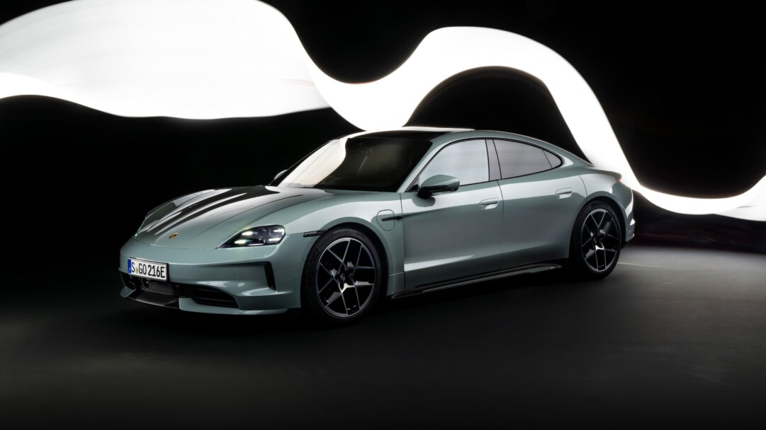 A sleek 4K wallpaper showcasing the 2024 Porsche Taycan, an exceptional electric sports car known for its luxury and high performance.