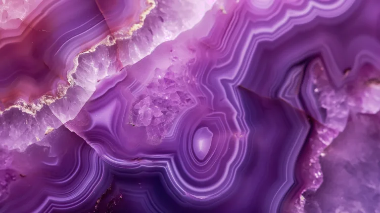 A mesmerizing 4K wallpaper featuring an AI-generated purple agate crystal, displaying intricate patterns and vibrant hues. This digital artwork captures the essence of an exquisite gemstone, making it a stunning choice for your desktop or mobile wallpaper.