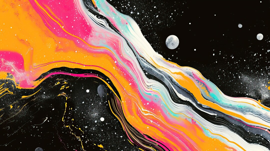 A mesmerizing 4K wallpaper, the result of AI-generated artistry, unveils intricate space swirls dancing across the cosmic expanse. This abstract masterpiece, with its celestial allure, is ideal for elevating your desktop or mobile screen to a new level of visual delight.