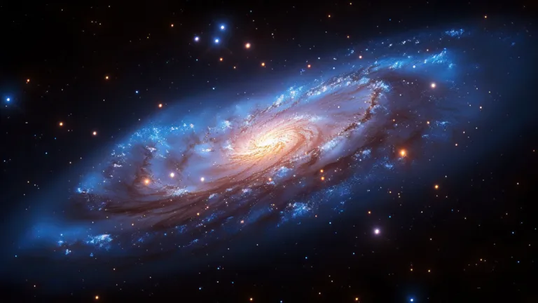 A mesmerizing 4K wallpaper unveils the enchanting beauty of an AI-generated spiral galaxy, where cosmic magic comes to life. Vivid colors and intricate patterns dance across the celestial canvas, creating a captivating visual experience.