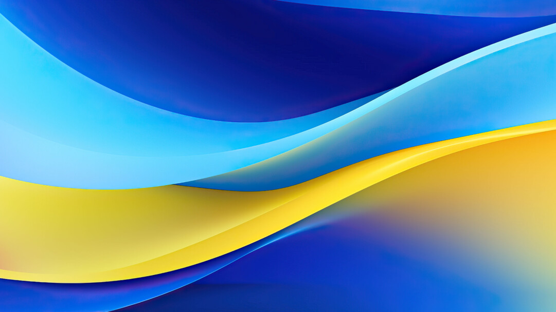 A dynamic 4K wallpaper featuring a mesmerizing flow of blue and yellow hues intertwining in a vibrant dance. This abstract artwork evokes a sense of movement and energy, making it a striking choice for your desktop or mobile wallpaper.