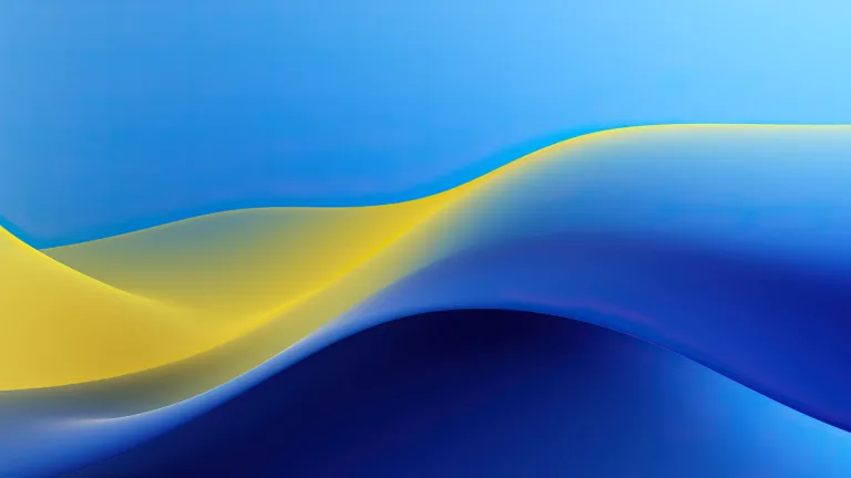 An exquisite 4K wallpaper featuring captivating blue and yellow gradient swirls swirling gracefully across the screen. The mesmerizing interplay of colors creates a visually stunning display, perfect for adding a touch of elegance to your desktop or mobile device.