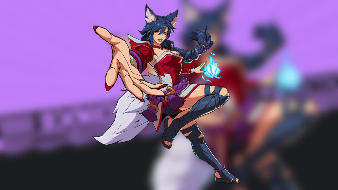 A stunning 4K wallpaper featuring 2XKO Ahri from League of Legends. This high-resolution digital artwork captures Ahri in exquisite detail, set against a vibrant and fantastical backdrop, making it a perfect choice for your desktop or mobile wallpaper.