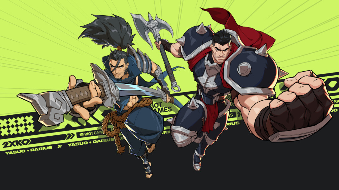 A stunning 4K wallpaper featuring Yasuo and Darius from League of Legends in an intense battle scene. The high-resolution image captures the epic confrontation with vibrant details and dynamic poses, making it a perfect background for fans of the game on both desktop and mobile devices.