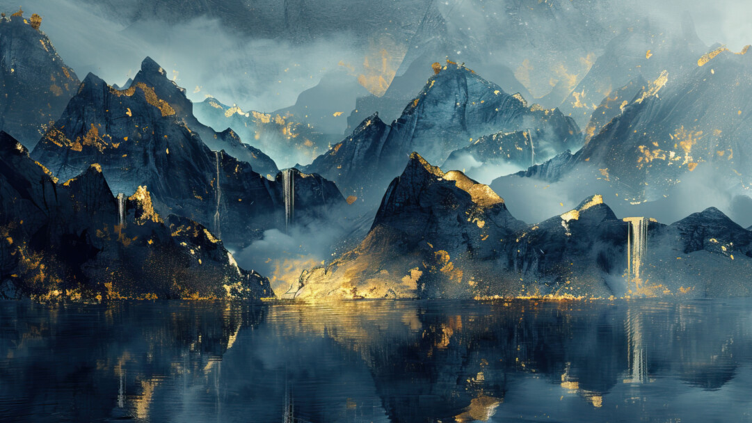 A breathtaking 4K wallpaper featuring a dreamy mountainscape. The serene landscape captures majestic mountains under a clear blue sky, with soft, wispy clouds adding to the tranquil atmosphere. Ideal for setting as your desktop or mobile wallpaper.