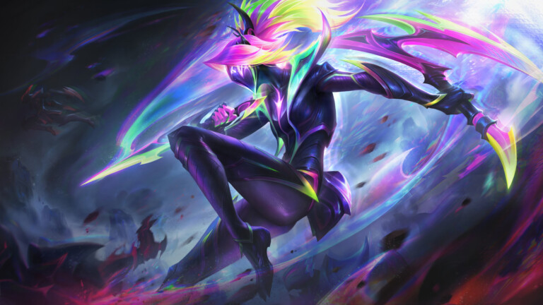 A mesmerizing 4K wallpaper unveiling the Empyrean Akali skin in League of Legends. Akali, the agile ninja, stands poised amidst celestial energies, exuding an aura of divine power and grace within the ethereal realm of League of Legends.