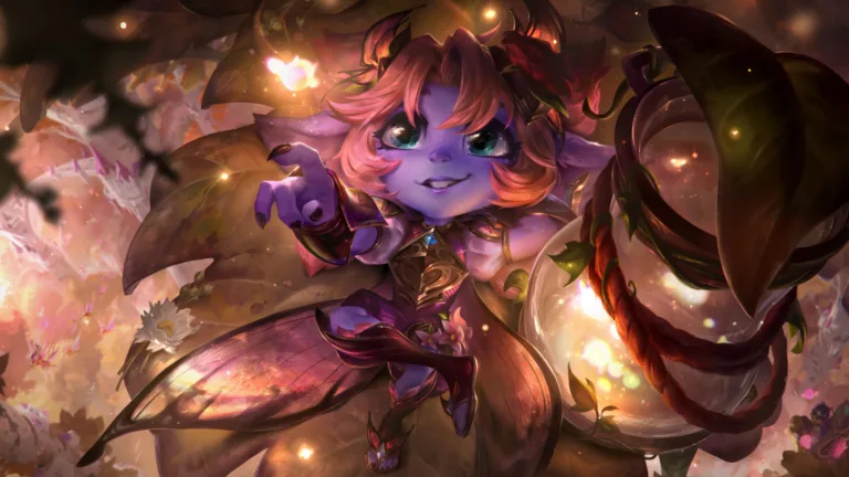 A stunning 4K wallpaper featuring the Faerie Court Tristana skin from League of Legends. Tristana, the Yordle Gunner, is depicted in her enchanting faerie-themed attire, surrounded by a vibrant and magical forest, highlighting her whimsical and adventurous spirit in the fantastical world of League of Legends.