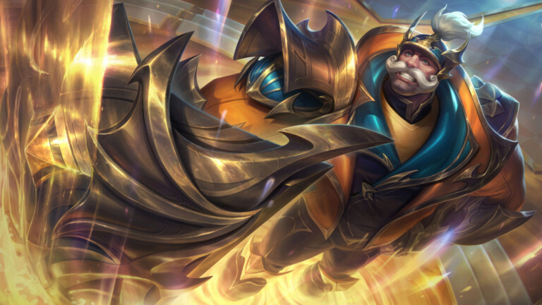 A breathtaking 4K wallpaper showcasing the Glorious Crown Braum skin from Wild Rift. Braum, the Heart of the Freljord, stands proudly adorned in regal armor and a magnificent crown, exuding an air of strength and nobility in the vibrant world of Wild Rift.