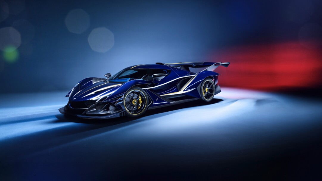 A stunning 4K wallpaper featuring the Apollo Intensa, a high-performance supercar with sleek design and aerodynamic lines. Captured in high resolution, this image showcases the luxury and power of the vehicle, making it an ideal background for your desktop or mobile device.