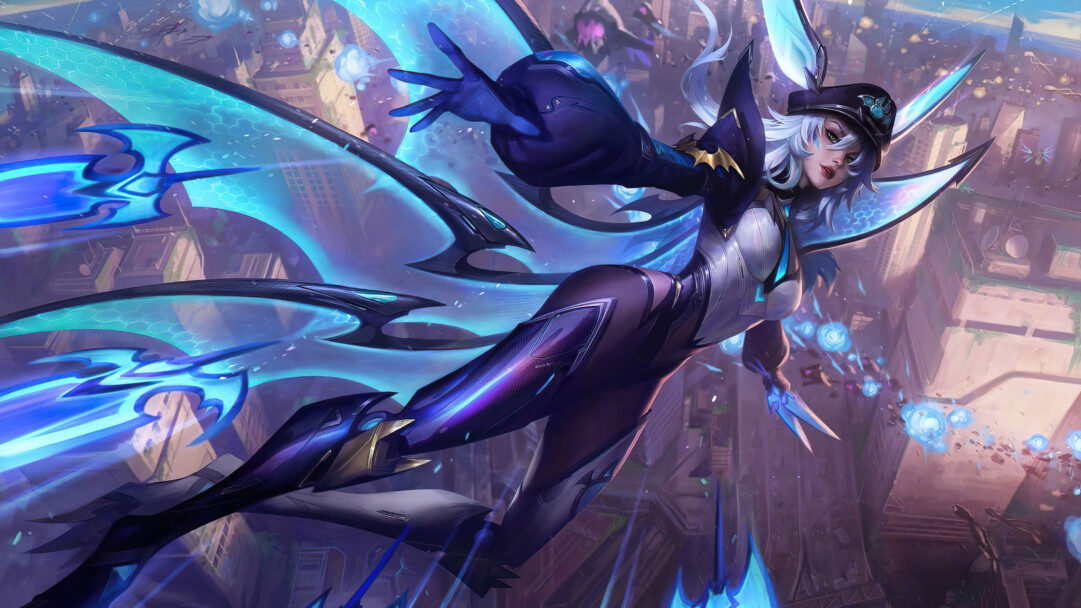 A stunning 4K wallpaper showcasing the Battle Bat Xayah skin from League of Legends. Xayah, the fierce Rebel, is depicted in a dynamic stance adorned with intricate battle armor and bat-inspired motifs, set against a backdrop that captures the essence of fierce combat in the vibrant world of League of Legends.