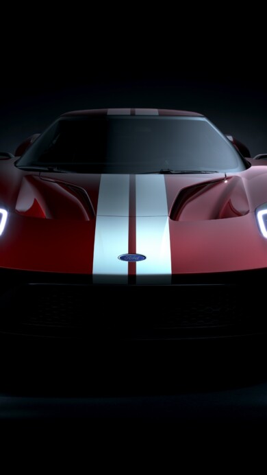 A stunning 4K wallpaper featuring the Ford GT, showcasing its sleek and aerodynamic design. The high-resolution image captures the essence of this high-performance supercar, making it a perfect background for car enthusiasts on both desktop and mobile devices.