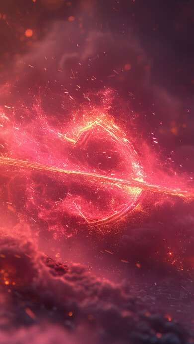 A stunning 4K wallpaper featuring a fiery heart pierced by an arrow, glowing with vibrant red and orange flames. This digital artwork captures the essence of passion and romance, making it a captivating background for your desktop or mobile device.