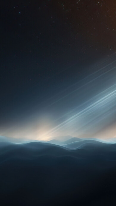 A stunning 4K wallpaper featuring a glowing horizon beneath a serene night sky filled with stars. The celestial landscape creates a dreamy and atmospheric scene, perfect for your desktop or mobile background.