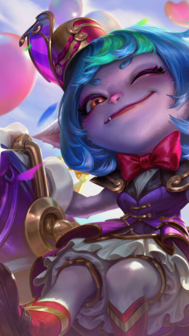 A vibrant 4K wallpaper featuring the Garden Party Tristana skin from Wild Rift. Tristana, the playful yordle, is depicted in a whimsical garden setting with colorful floral accents and cheerful details that capture the essence of a joyful garden party in the world of League of Legends.