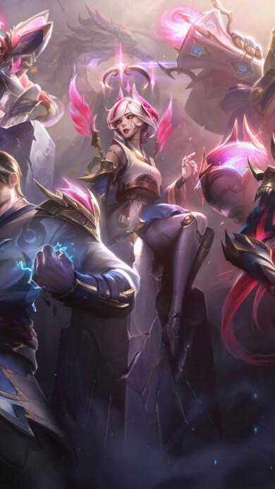 A stunning 4K wallpaper showcasing the T1 skins from League of Legends. Featuring iconic champions in their T1 esports team-themed attire, this wallpaper captures the essence of competitive spirit and elite gameplay within the vibrant world of League of Legends.