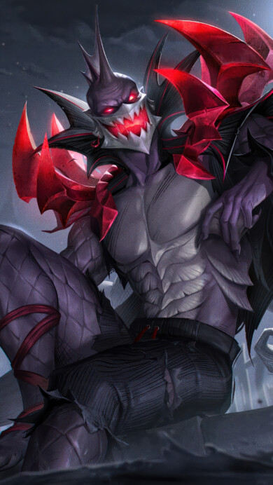 A chilling 4K wallpaper showcasing the Fright Night Pyke skin from League of Legends. Pyke, the Bloodharbor Ripper, is depicted in a menacing stance, cloaked in eerie, gothic-inspired attire, as shadows and supernatural elements surround him in this hauntingly atmospheric skin.