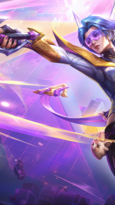 A stunning 4K wallpaper showcasing the KBG Fiora skin from Wild Rift. Fiora, the Grand Duelist, is depicted in her sleek and formidable KBG attire, radiating elegance and strength within the dynamic world of Wild Rift.