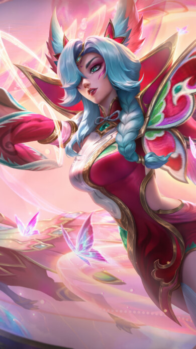 Celestial Embroidery Xayah Skin League Of Legends 4K Wallpaper