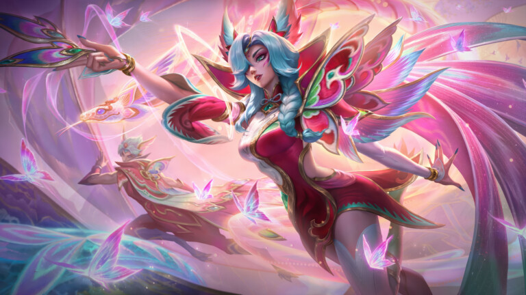 Celestial Embroidery Xayah Skin League Of Legends 4K Wallpaper